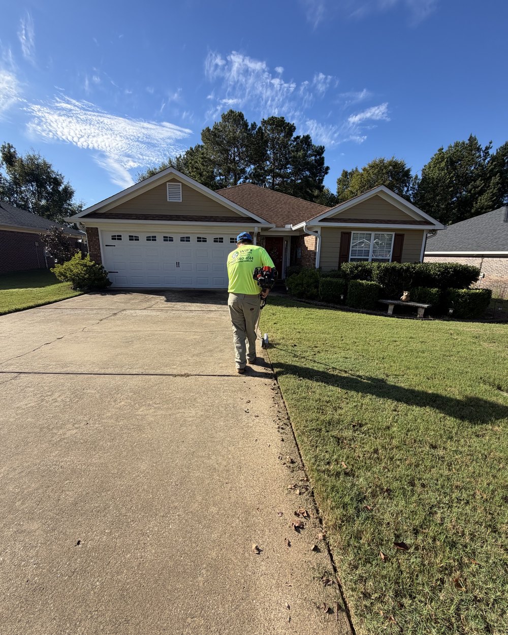 Will edging the lawn along a driveway in Columbus, Georgia